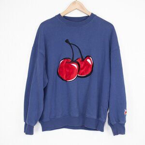 Kirsh Blue Cherry Sweatshirt Size S/M